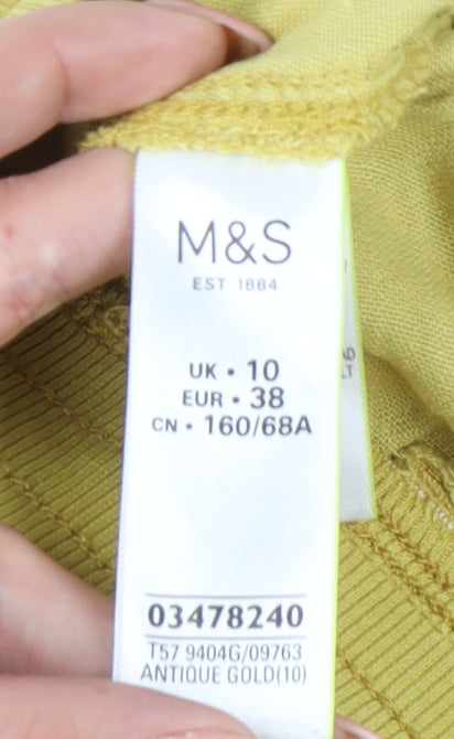 Marks and Spencer Womens Yellow Cargo Skirt Size 10 Knee Length
