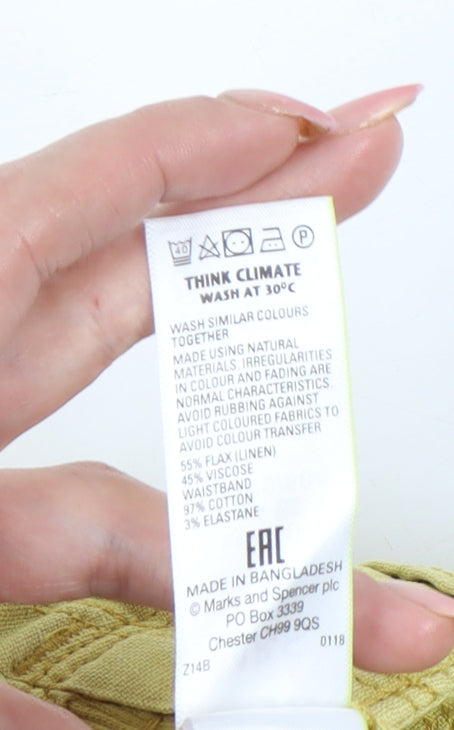 Marks and Spencer Womens Yellow Cargo Skirt Size 10 Knee Length