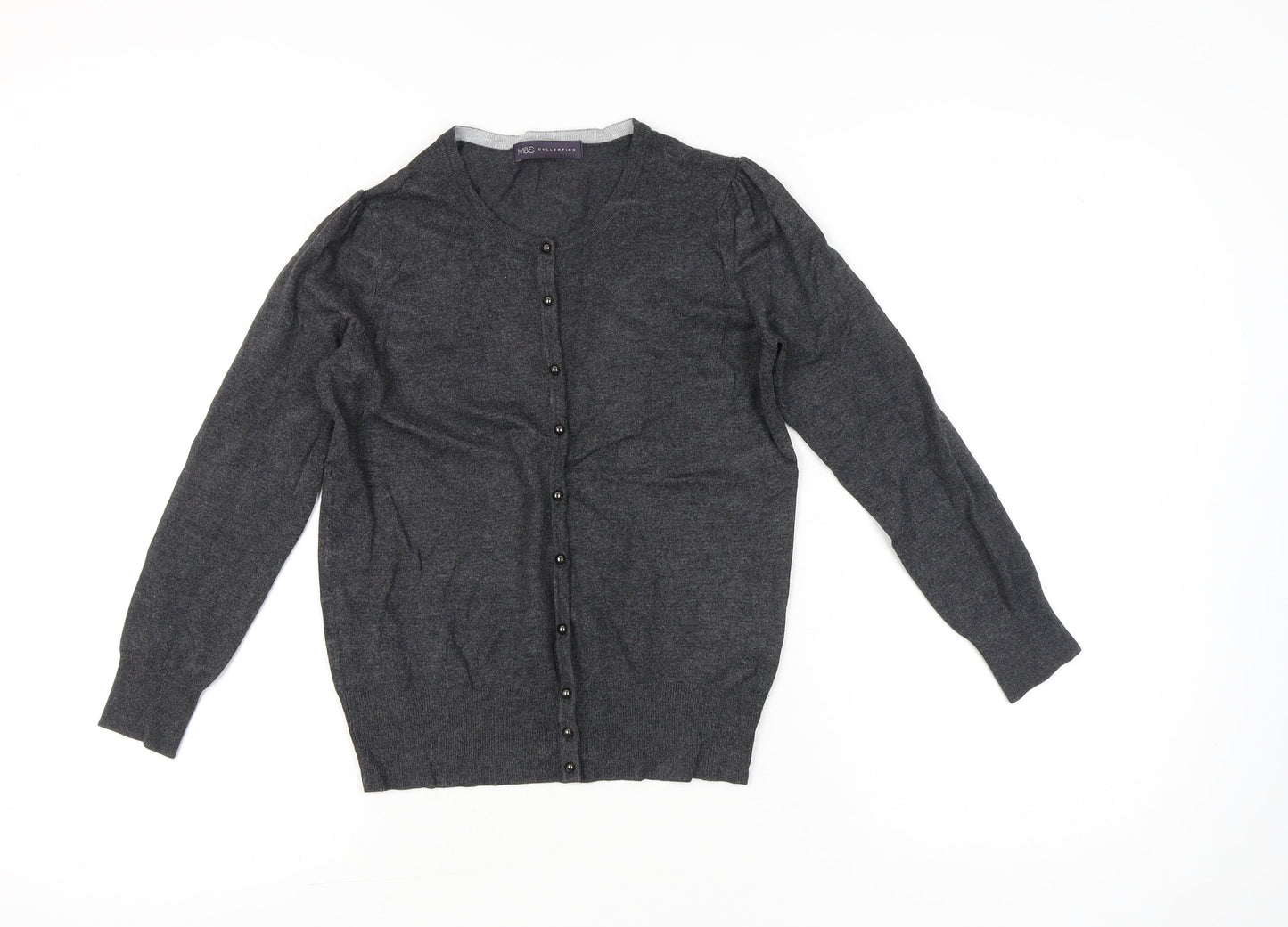 Womens UK Size 12 Marks and Spencer Grey Cardigan Jumper