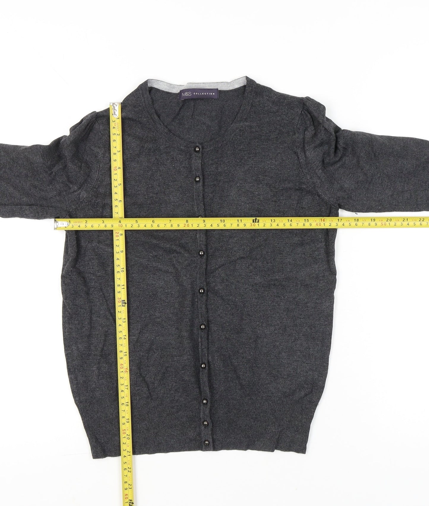 Womens UK Size 12 Marks and Spencer Grey Cardigan Jumper