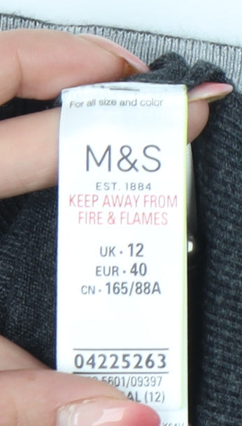 Womens UK Size 12 Marks and Spencer Grey Cardigan Jumper