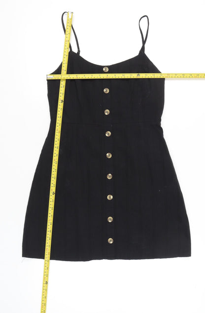PrettyLittleThing Women’s Black Size 10 Pinafore Mini Dress
