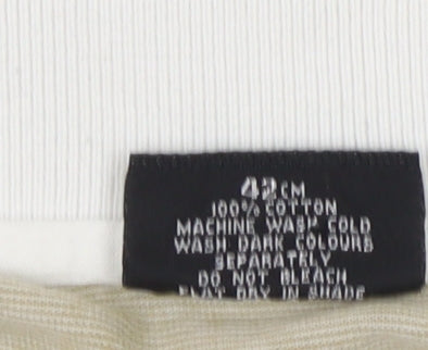 STOP Men’s Beige XL Striped Cotton Short Sleeve Polo Shirt