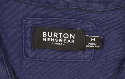 Burton Menswear Men’s Blue Polo Shirt M Regular Fit Short Sleeve