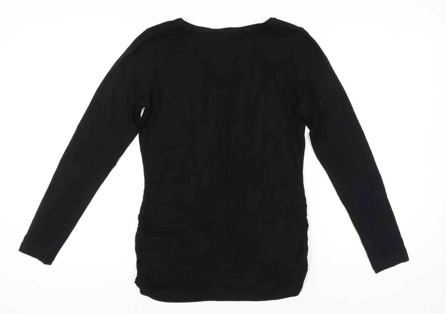 Laurèl Women’s Black Embellished Tunic Blouse - Size 14 Long Sleeve Scoop Neck