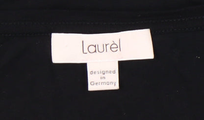 Laurèl Women’s Black Embellished Tunic Blouse - Size 14 Long Sleeve Scoop Neck
