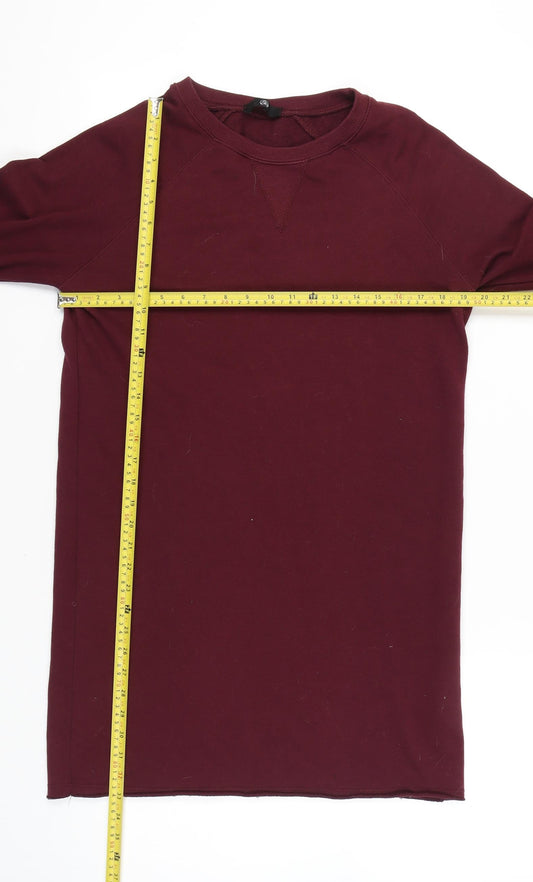 Missguided Women’s Red Shift Dress Size 10 Long Sleeve Flared