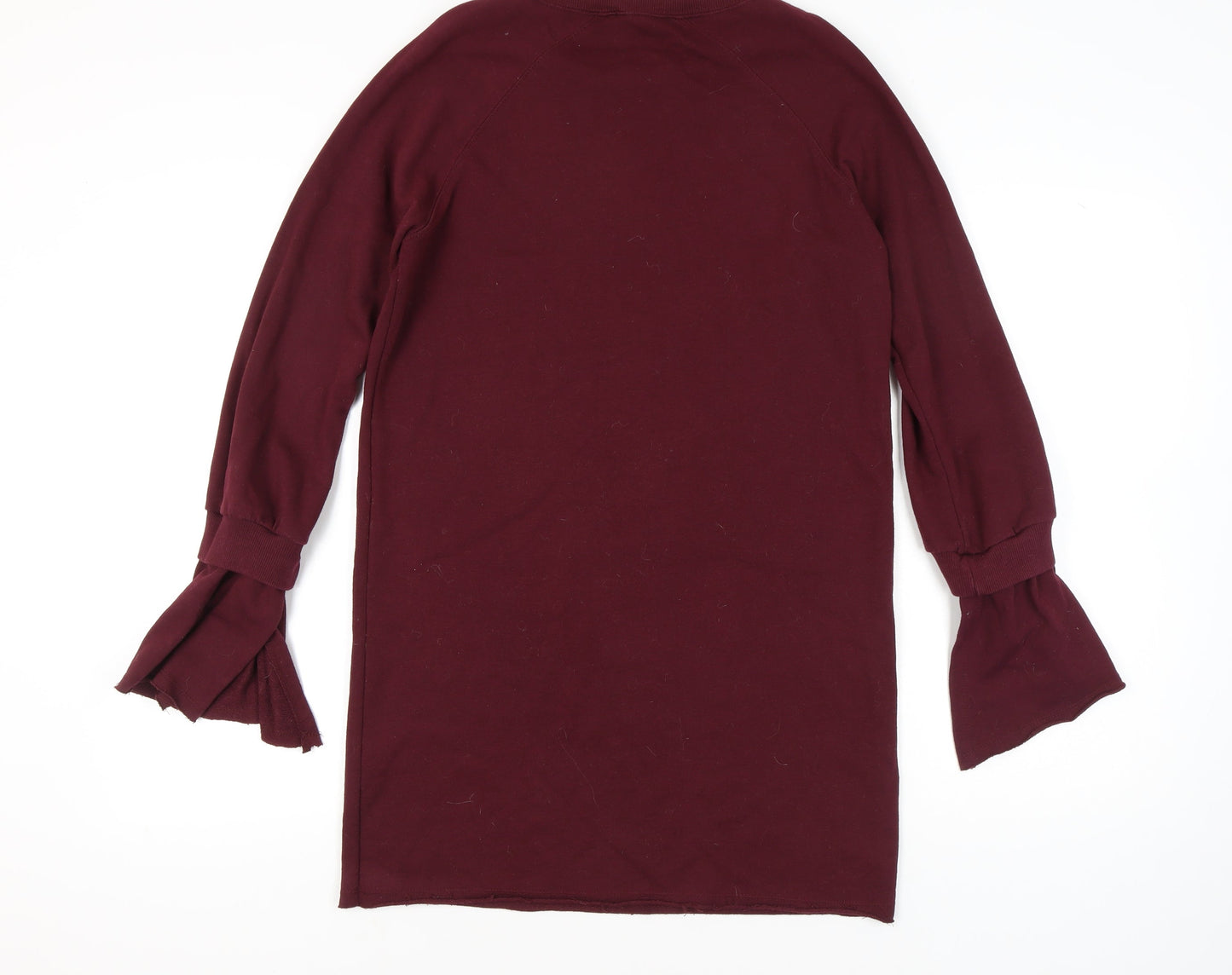 Missguided Women’s Red Shift Dress Size 10 Long Sleeve Flared