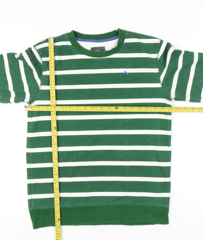 H&M L.O.G.G. Teens Green White Striped Sweatshirt 14Y UK 12