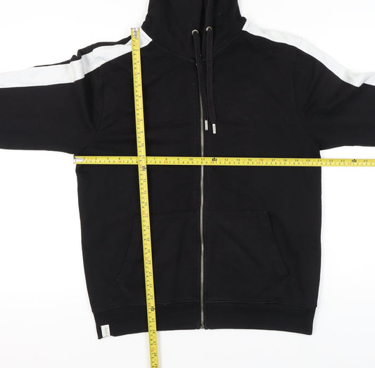 Threadbare Men’s Black Full Zip Hoodie Jacket Size M Cotton Blend