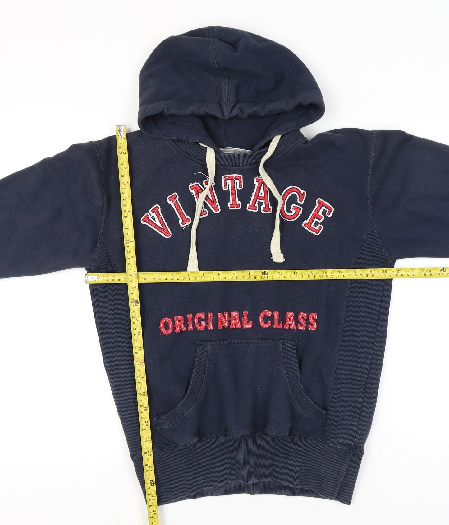 Heritage Men’s Blue Pullover Hoodie M Embroidered Graphic