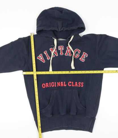 Heritage Men’s Blue Pullover Hoodie M Embroidered Graphic
