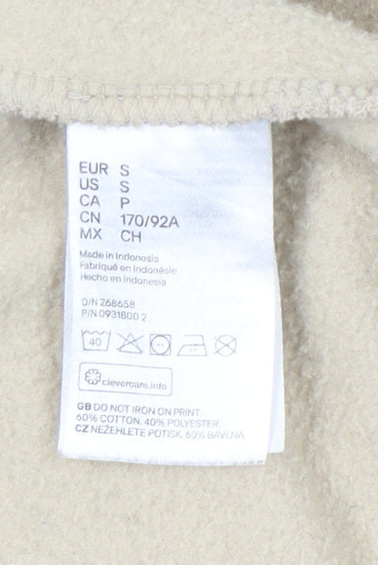 H&M Divided Women’s Beige Graphic Sweatshirt UK S Cotton Blend