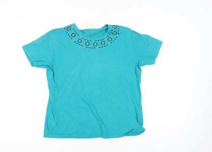 Womens UK Size 12 Eastex Blue Basic T-Shirt