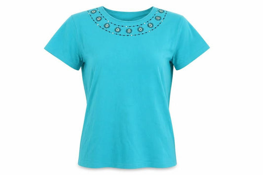 Womens UK Size 12 Eastex Blue Basic T-Shirt