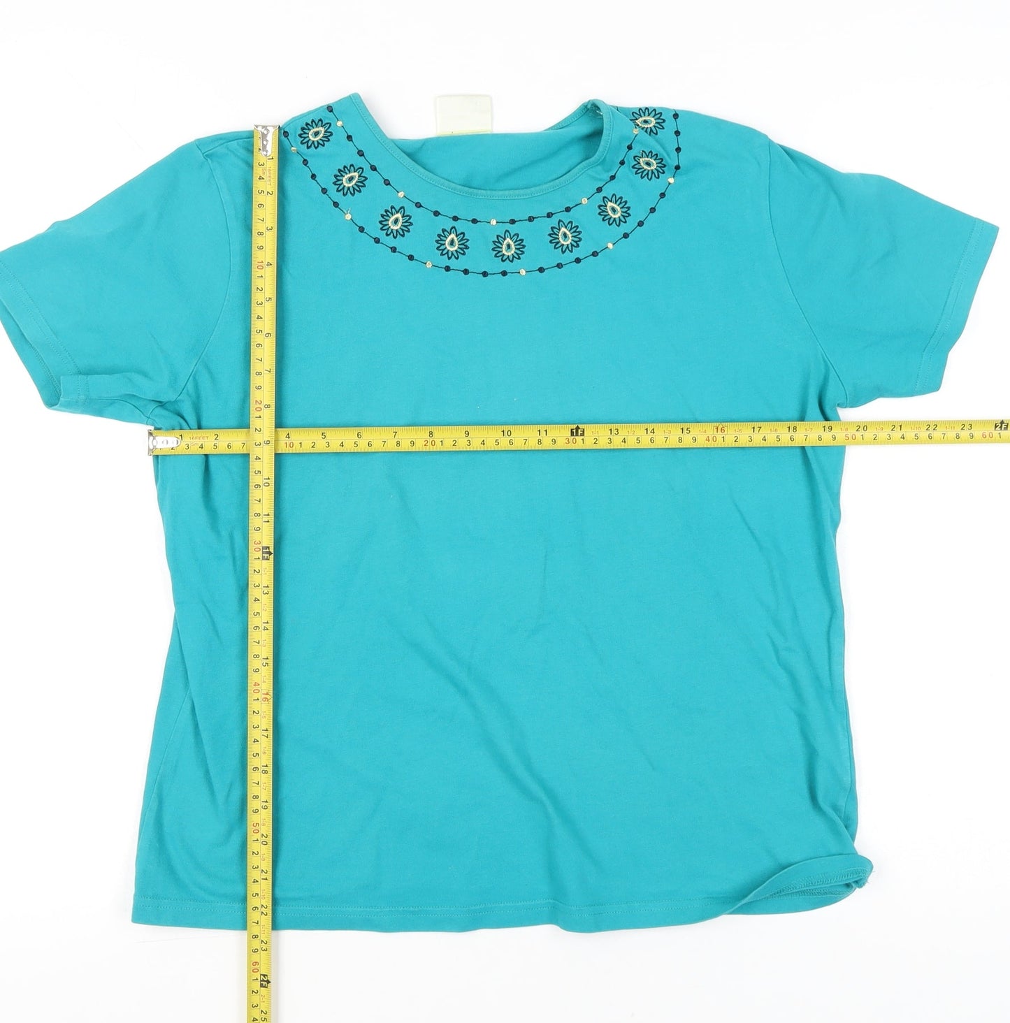 Womens UK Size 12 Eastex Blue Basic T-Shirt