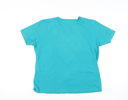 Womens UK Size 12 Eastex Blue Basic T-Shirt