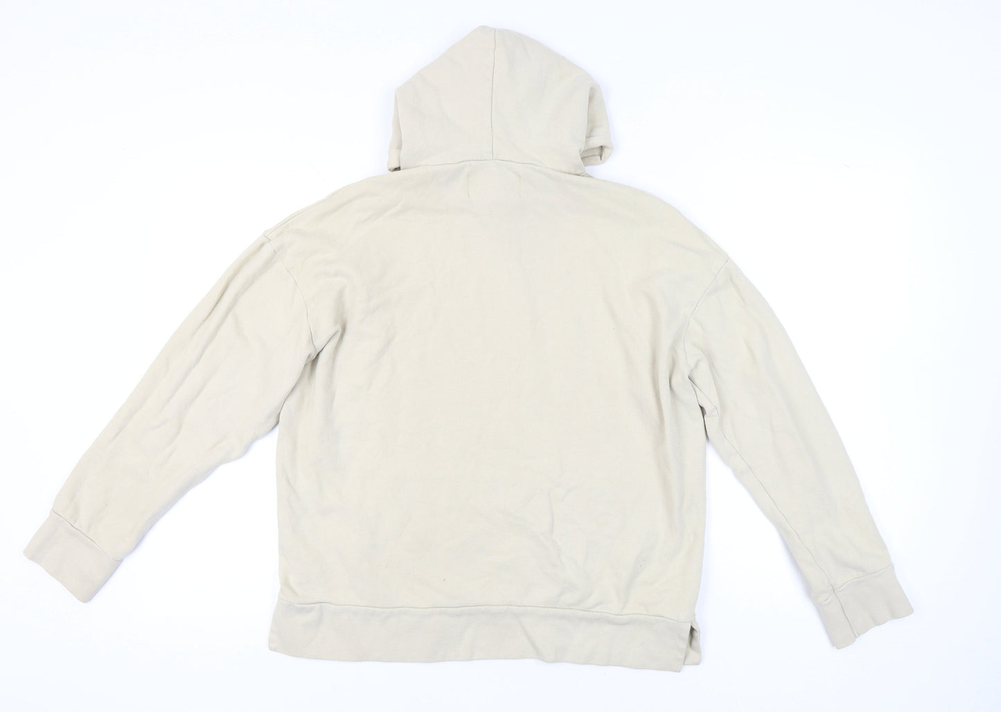 Mens UK Size M River Island Beige Pullover Hoodie