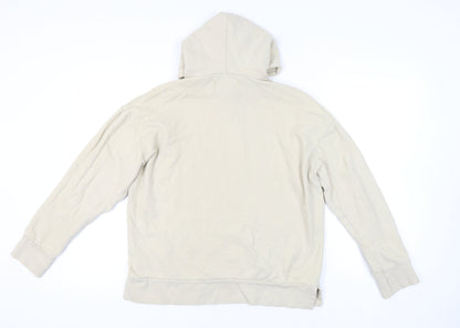 Mens UK Size M River Island Beige Pullover Hoodie