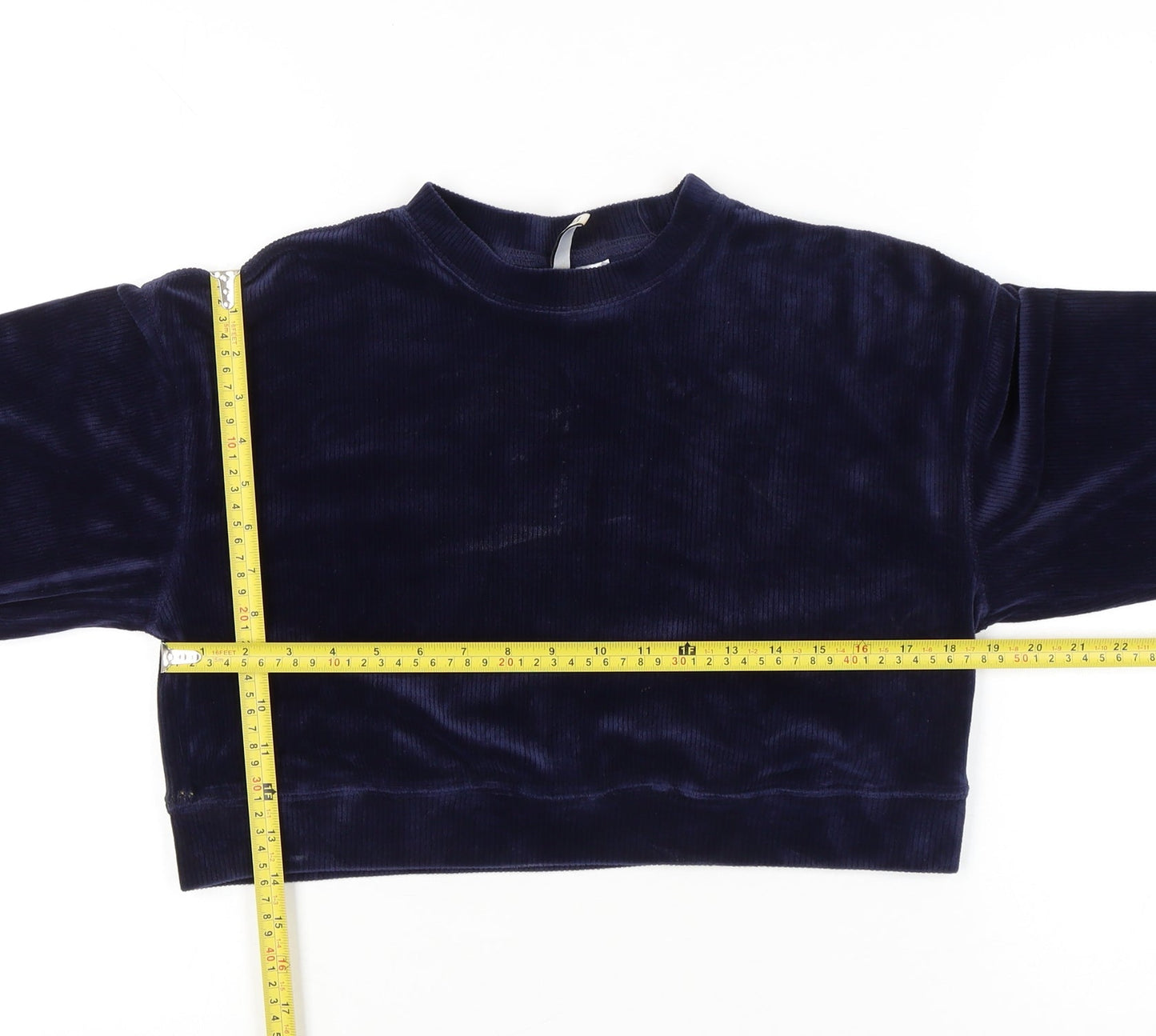 H&M Divided Women’s Blue Velvet Pullover Sweatshirt XS