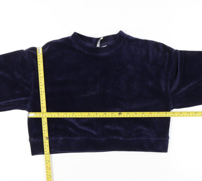 H&M Divided Women’s Blue Velvet Pullover Sweatshirt XS