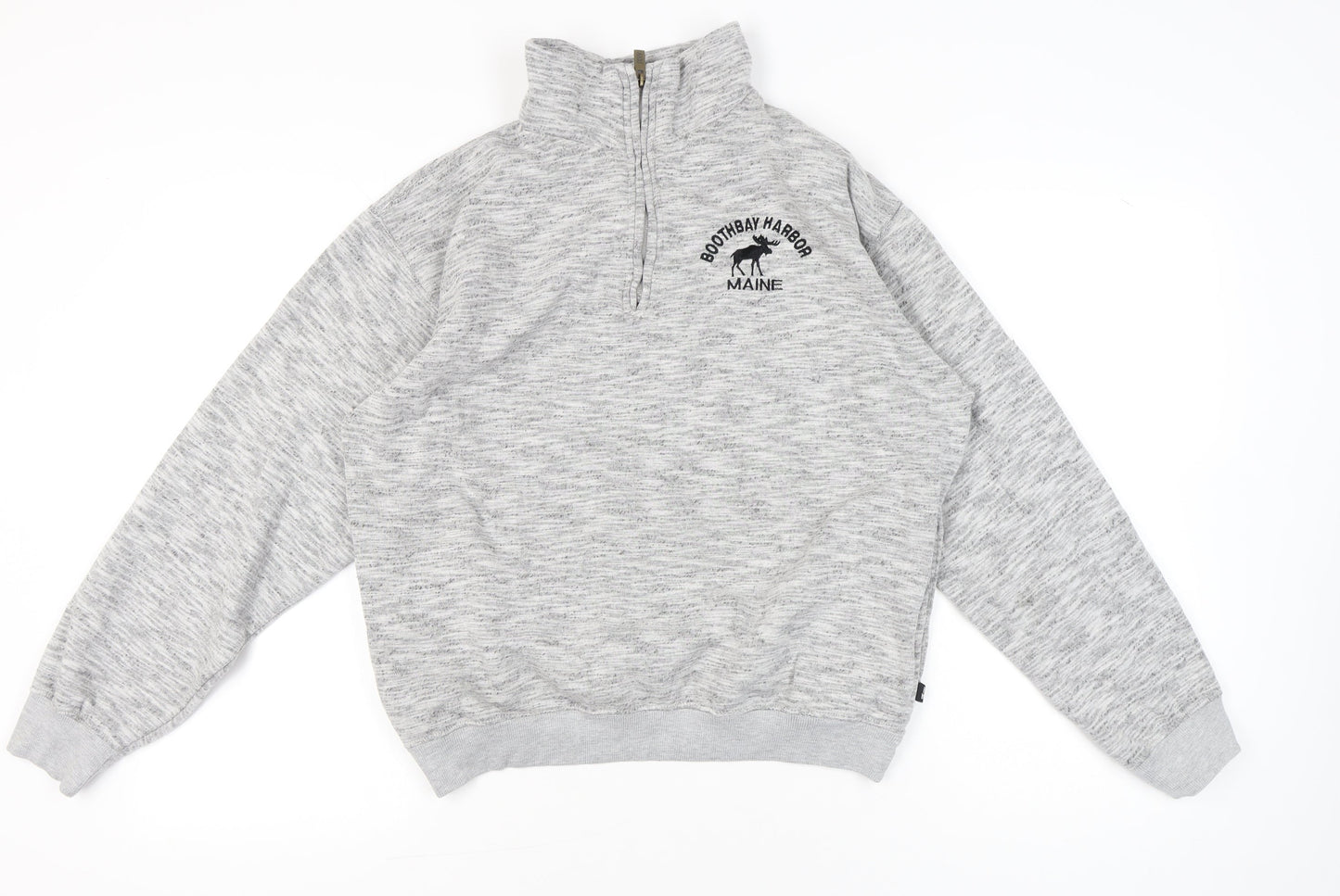 Rawwear USA Men’s Grey 1/4 Zip Pullover Sweatshirt M High Neck
