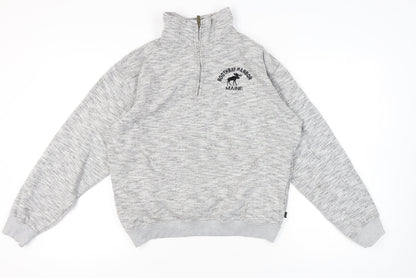 Rawwear USA Men’s Grey 1/4 Zip Pullover Sweatshirt M High Neck