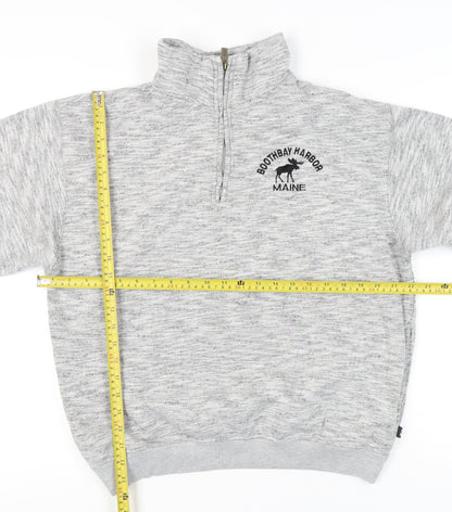 Rawwear USA Men’s Grey 1/4 Zip Pullover Sweatshirt M High Neck