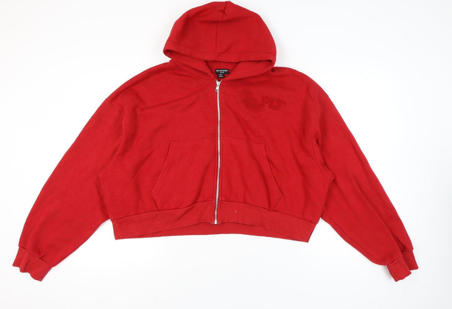 PrettyLittleThing Women Plus Red Full Zip Hoodie 4XL
