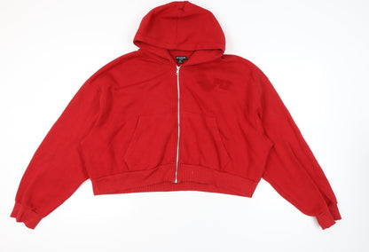 PrettyLittleThing Women Plus Red Full Zip Hoodie 4XL