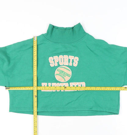 Nasty Gal Women’s Green Sports Illustrated Cropped Sweatshirt UK 10