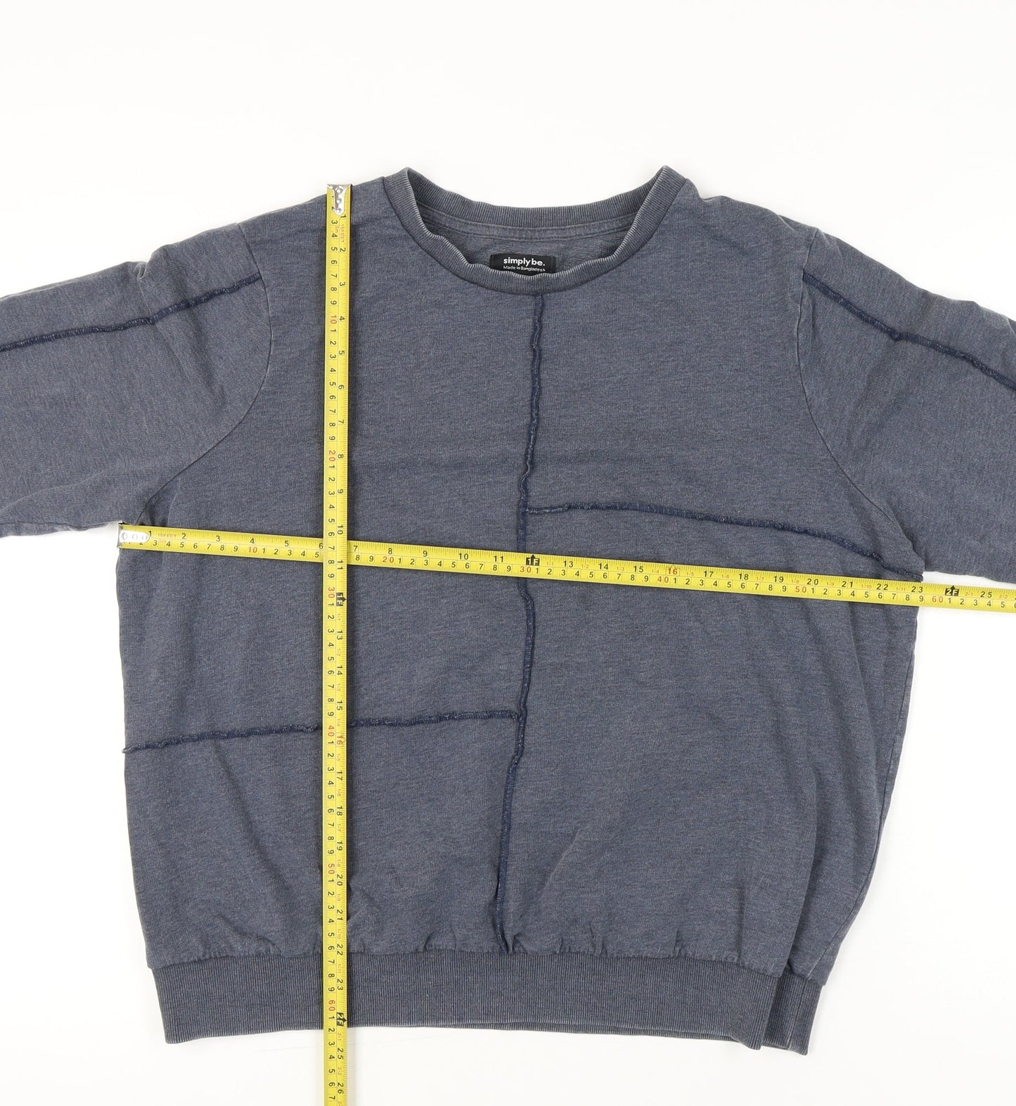 Simply Be Women’s Blue Size 18 Pullover Sweatshirt Cotton Blend