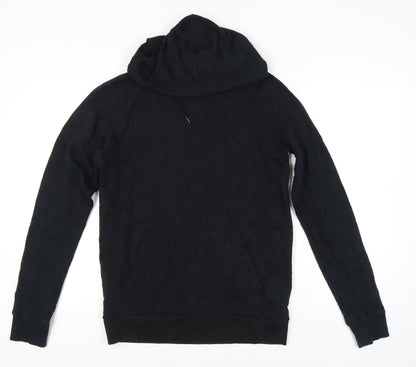 Topman Men’s Black Pullover Hoodie Size M Long Sleeve Cotton Blend