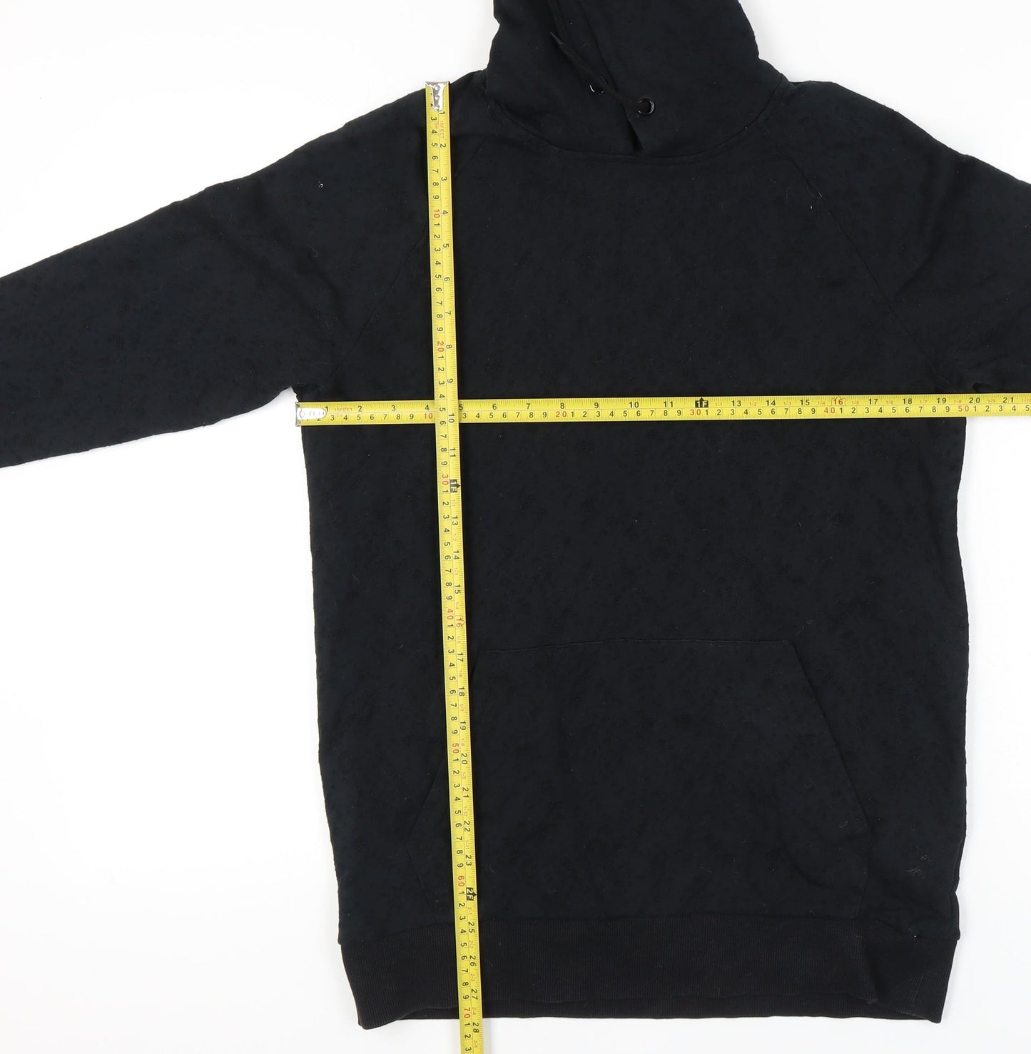 Topman Men’s Black Pullover Hoodie Size M Long Sleeve Cotton Blend