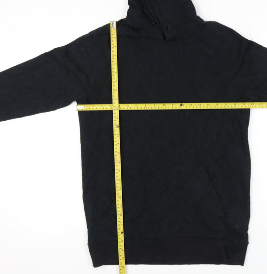 Topman Men’s Black Pullover Hoodie Size M Long Sleeve Cotton Blend