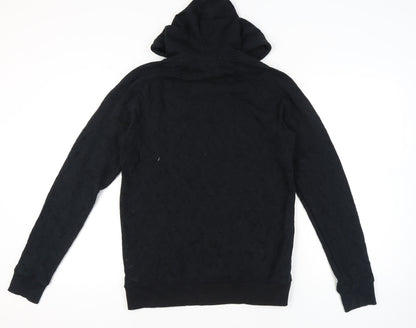 Topman Men’s Black Pullover Hoodie Size M Long Sleeve Cotton Blend