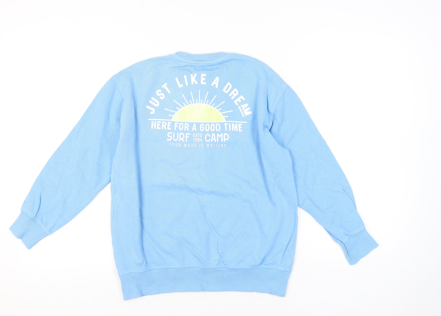 Zara Girls Blue Surf Camp Graphic Pullover Sweatshirt 11-12 Years