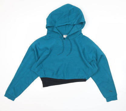 Puma Women’s Blue Pullover Hoodie Size M Logo Sportswear