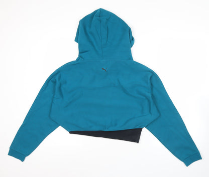 Puma Women’s Blue Pullover Hoodie Size M Logo Sportswear