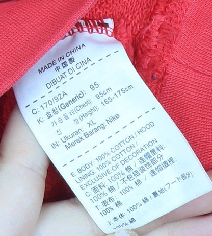 Nike Women’s Red XL Hoodie Track & Field Lightning Print 1/2 Zip