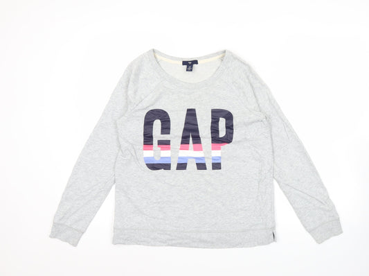 GAP Women’s Grey Logo Sweatshirt Small S Pullover Crew Neck