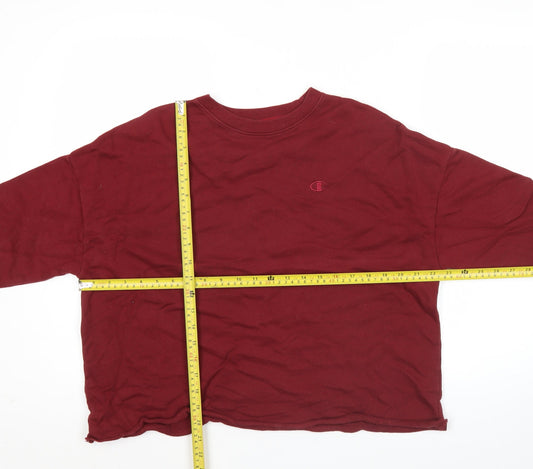Champion Womens Red Sweatshirt Medium Pullover Logo Casual