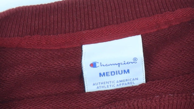Champion Womens Red Sweatshirt Medium Pullover Logo Casual