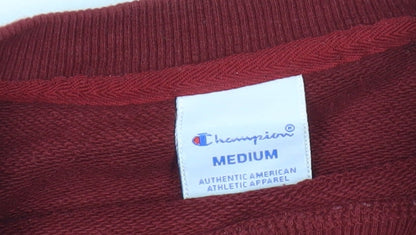 Champion Womens Red Sweatshirt Medium Pullover Logo Casual