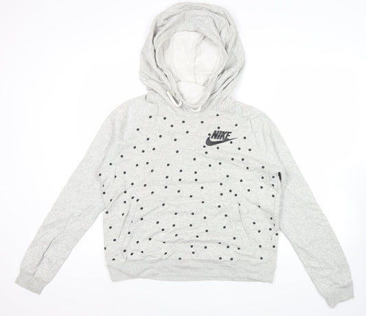 Nike Women’s Grey Polka Dot Pullover Hoodie XL Regular Fit