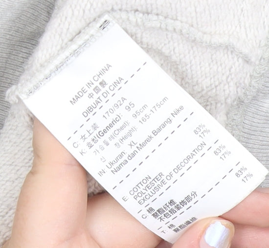 Nike Women’s Grey Polka Dot Pullover Hoodie XL Regular Fit