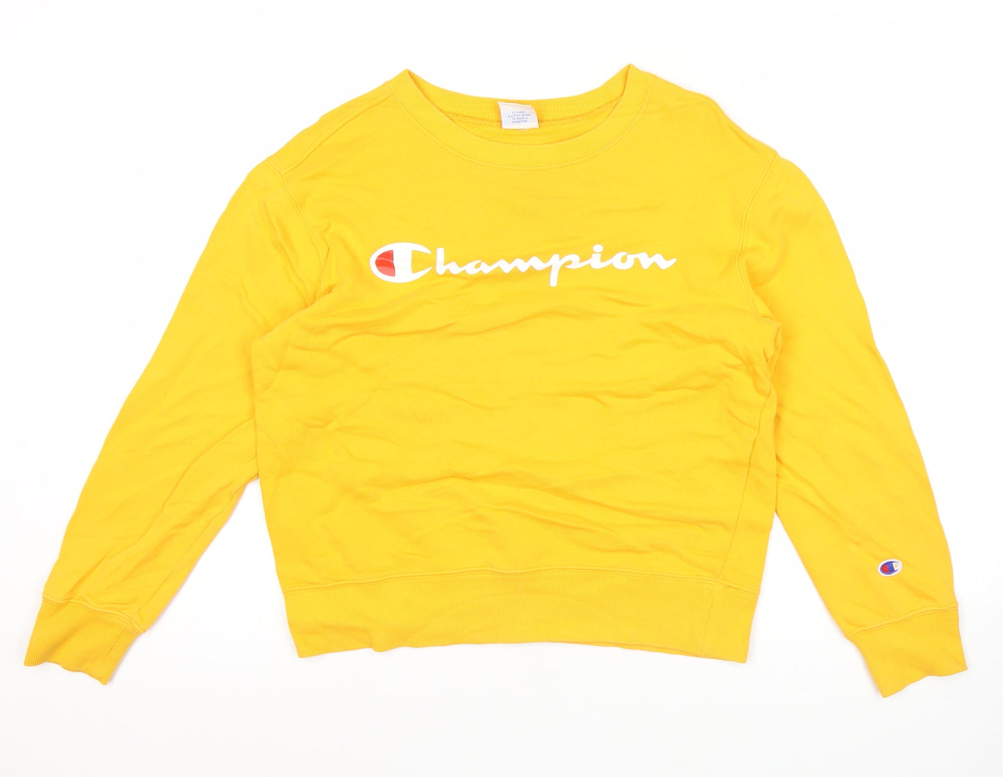 Mens UK Size M Champion Yellow Pullover Sweatshirt