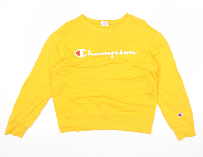 Mens UK Size M Champion Yellow Pullover Sweatshirt