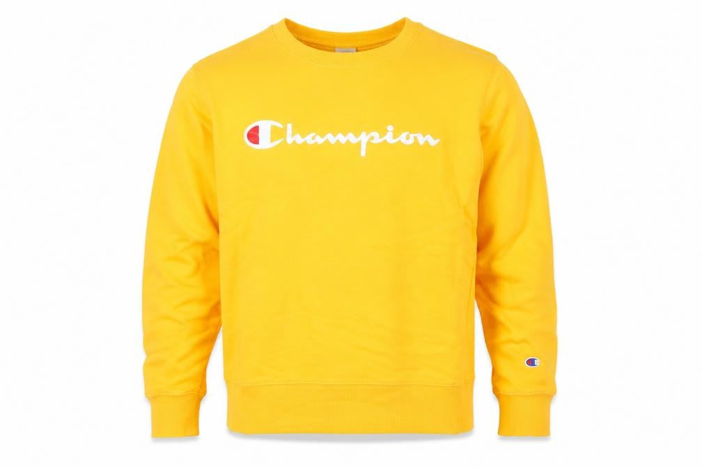 Mens UK Size M Champion Yellow Pullover Sweatshirt