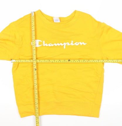 Mens UK Size M Champion Yellow Pullover Sweatshirt